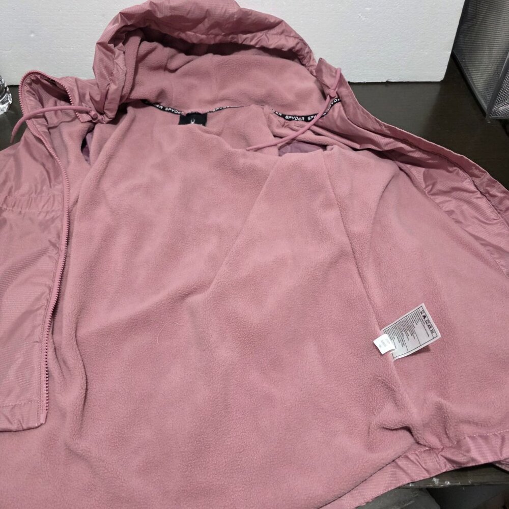NWT Spyder Ashen Lilac Zip Jacket Hooded Logo Fleece Lined Water Resistant M - Picture 8 of 12
